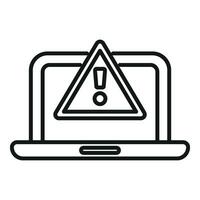 Laptop software alert icon outline vector. Admin project vector