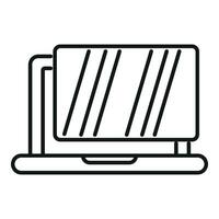 Glass change laptop monitor icon outline vector. Tool fix vector