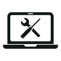 Service laptop error icon simple vector. Gadget data vector