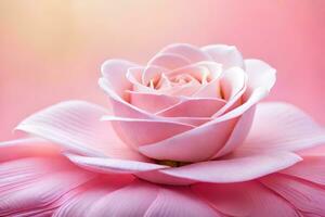 a pink rose is shown in front of a pink background. AI-Generated photo