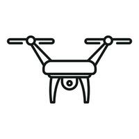 Drone map tech icon outline vector. Aerial land view vector