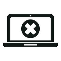 Broken laptop icon simple vector. Button tool error vector