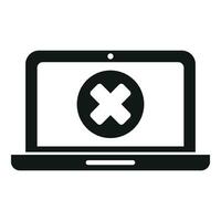 Broken laptop icon simple vector. Button tool error vector