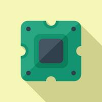 Laptop processor repair icon flat vector. Button tool vector