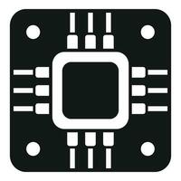 Laptop processor icon simple vector. Button tool wrench vector
