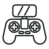 Phone joystick drone control icon outline vector. Remote air vehicle vector