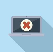 Broken laptop icon flat vector. Button tool error vector