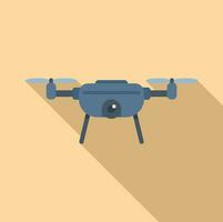 quadcopter zumbido icono plano vector. espía vídeo juguete vector