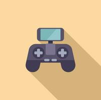 Phone joystick drone control icon flat vector. Remote air vehicle vector