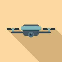 Flying drone icon flat vector. Aerial secure vector