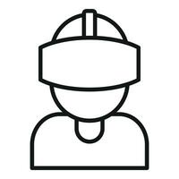 Tech headset control icon outline vector. Augmented reality vector