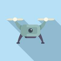 Cinema drone icon flat vector. Video aerial tech vector