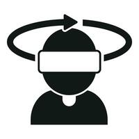 Augmented reality man round icon simple vector. People game vector