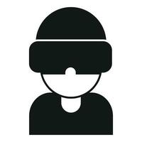 Boy vr headset game icon simple vector. Augmented reality vector