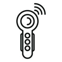 Augmented reality handle control icon outline vector. Game tech vector