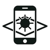 Augmented reality phone screen icon simple vector. Vr app vector