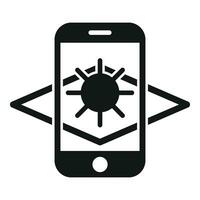 Augmented reality phone screen icon simple vector. Vr app vector