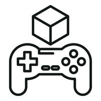 Augmented reality joystick icon outline vector. Game simulation vector