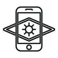 Augmented reality phone screen icon outline vector. Vr app vector