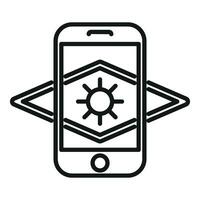 Augmented reality phone screen icon outline vector. Vr app vector