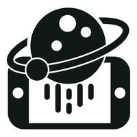 Augmented reality space planet icon simple vector. Game camera vector