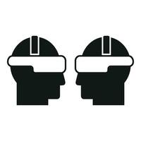 Augmented reality couple play icon simple vector. Game device vector