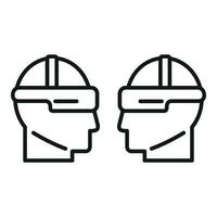 Augmented reality couple play icon outline vector. Game device vector