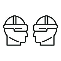 Augmented reality couple play icon outline vector. Game device vector