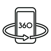 360 phone simulation icon outline vector. Augmented reality vector