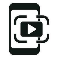 Play virtual video icon simple vector. Code video marker vector