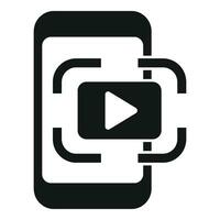 Play virtual video icon simple vector. Code video marker vector