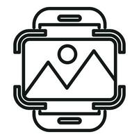 Augmented reality scan icon outline vector. Video focus vector