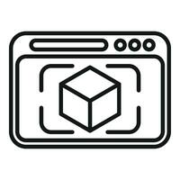 Augmented reality web interface icon outline vector. Digital display vector