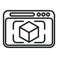 Augmented reality web interface icon outline vector. Digital display vector