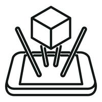 Augmented reality on smartphone icon outline vector. Tech game vector