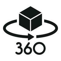 360 aumentado realidad icono sencillo vector. girar juego vector