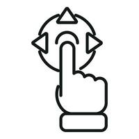 Augmented reality hand touch icon outline vector. Augmented reality vector