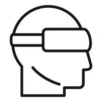 Augmented reality digital headset icon outline vector. Man game vector