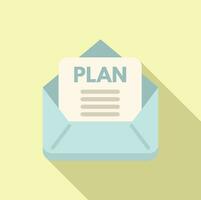 Plan mail finance icon flat vector. Credit increase economy vector