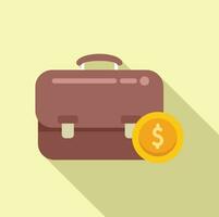 Suitcase strategy business icon flat vector. Rate money vector