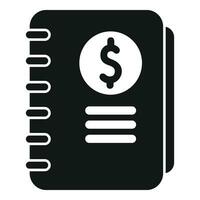 financiero planificación cuaderno icono sencillo vector. mano economía vector