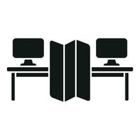 Smart office desktop icon simple vector. Computer space vector