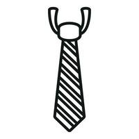 Textile striped tie icon outline vector. Fabric fashion vector