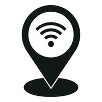 Wifi point location icon simple vector. Work data vector