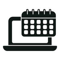 Calendar of online data icon simple vector. Work control vector