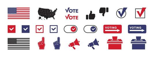 Election and voting icon set. Voting in election. Vector scalable graphics