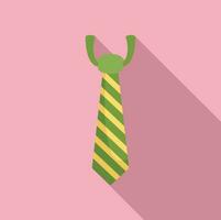 Textile striped tie icon flat vector. Fabric fashion vector