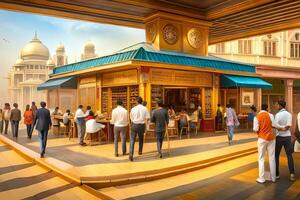 a rendering of the new food court at the emirates palace. AI-Generated photo