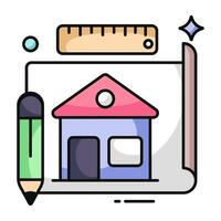 Premium download icon of home plan vector