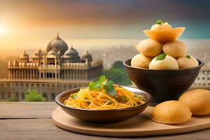 indio comida en India. generado por ai foto